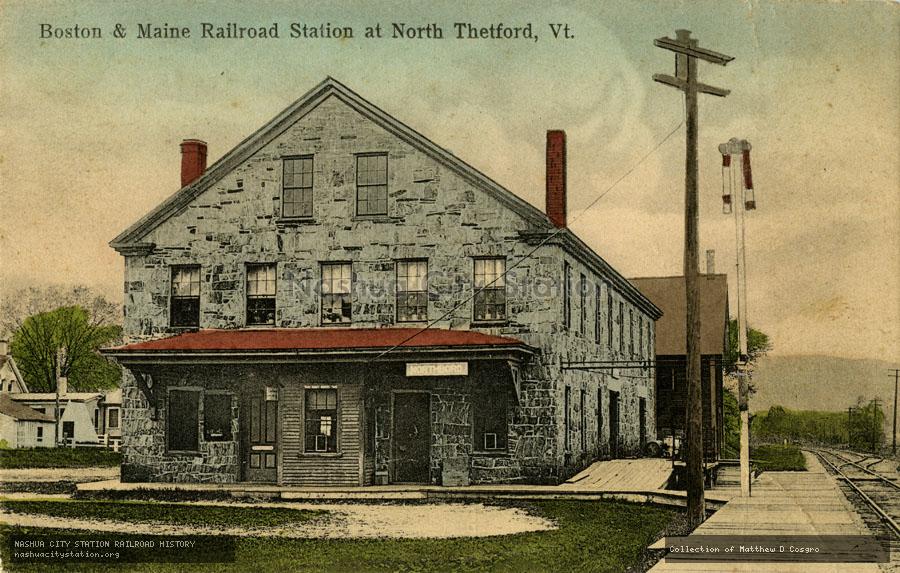Postcard: Boston & Maine Railroad Station at North Thetford, Vermont